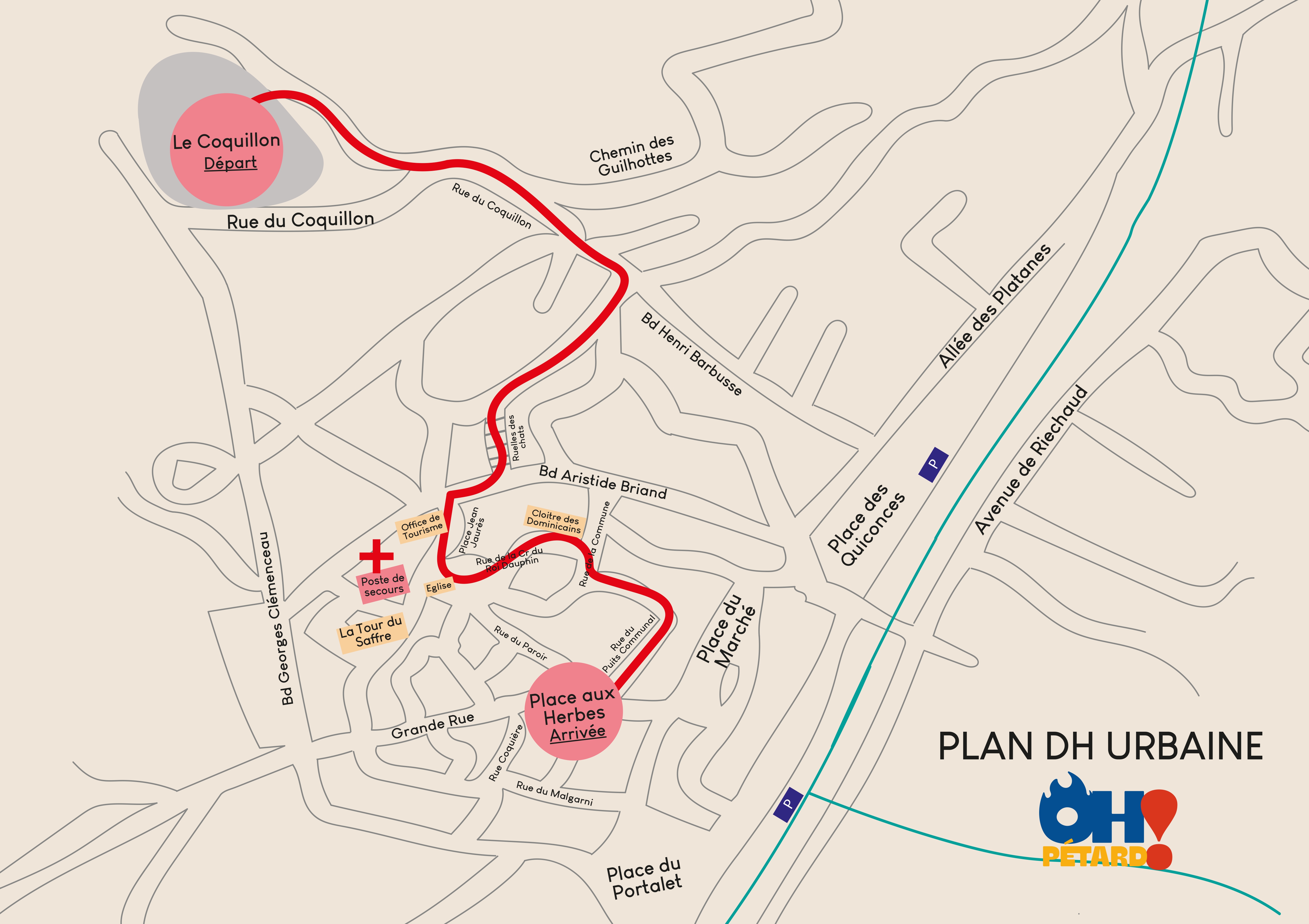 Plan du parcours DH Urbaine 2025